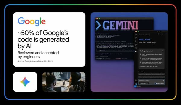 Почти 50% кода в Google пишет ИИ — статистика с мероприятия Gemini at Work