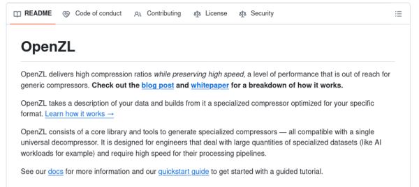 Вышел фреймворк OpenZL 0.1.0, предназначенный для создания компрессоров данных без потерь