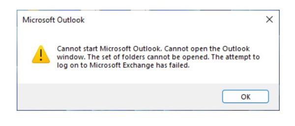 Ошибку в классическом Outlook можно исправить ​​только через службу поддержки Microsoft