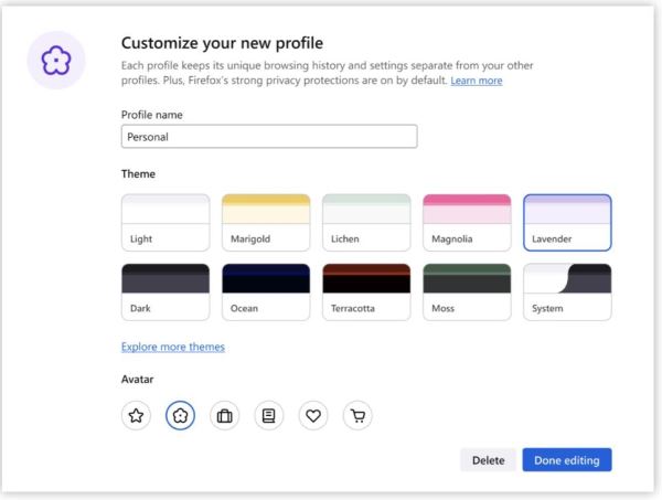 В Firefox появятся профили для разделения сеансов просмотра