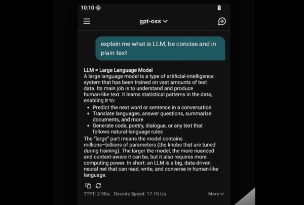GPT-OSS теперь можно запустить на топовых Android-смартфонах