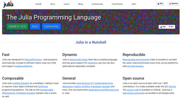 Выпуск языка программирования Julia 1.12